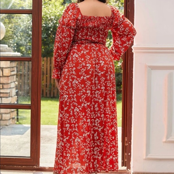 Flounce Sleeve Shirred Bodice Maxi Dress - Picture 3 of 6